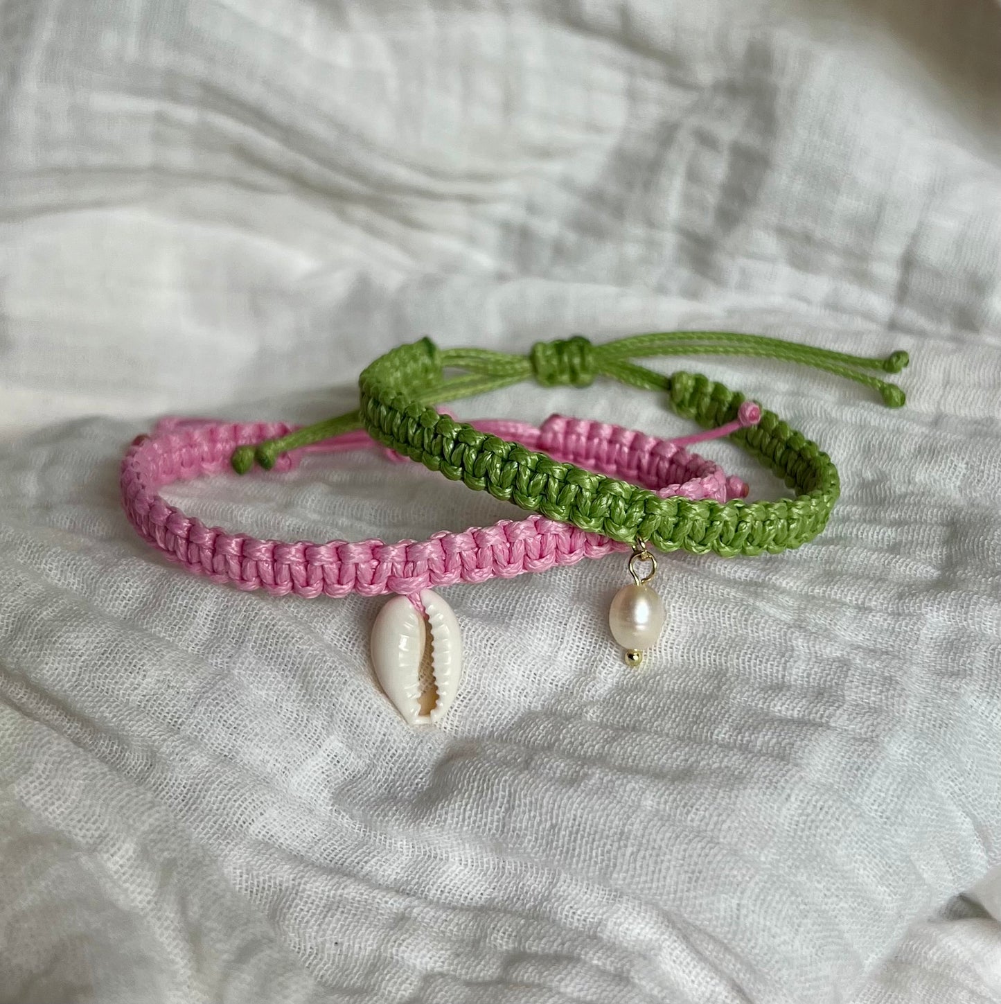 Handmade Macrame Square Knot Surf Charm Bracelet