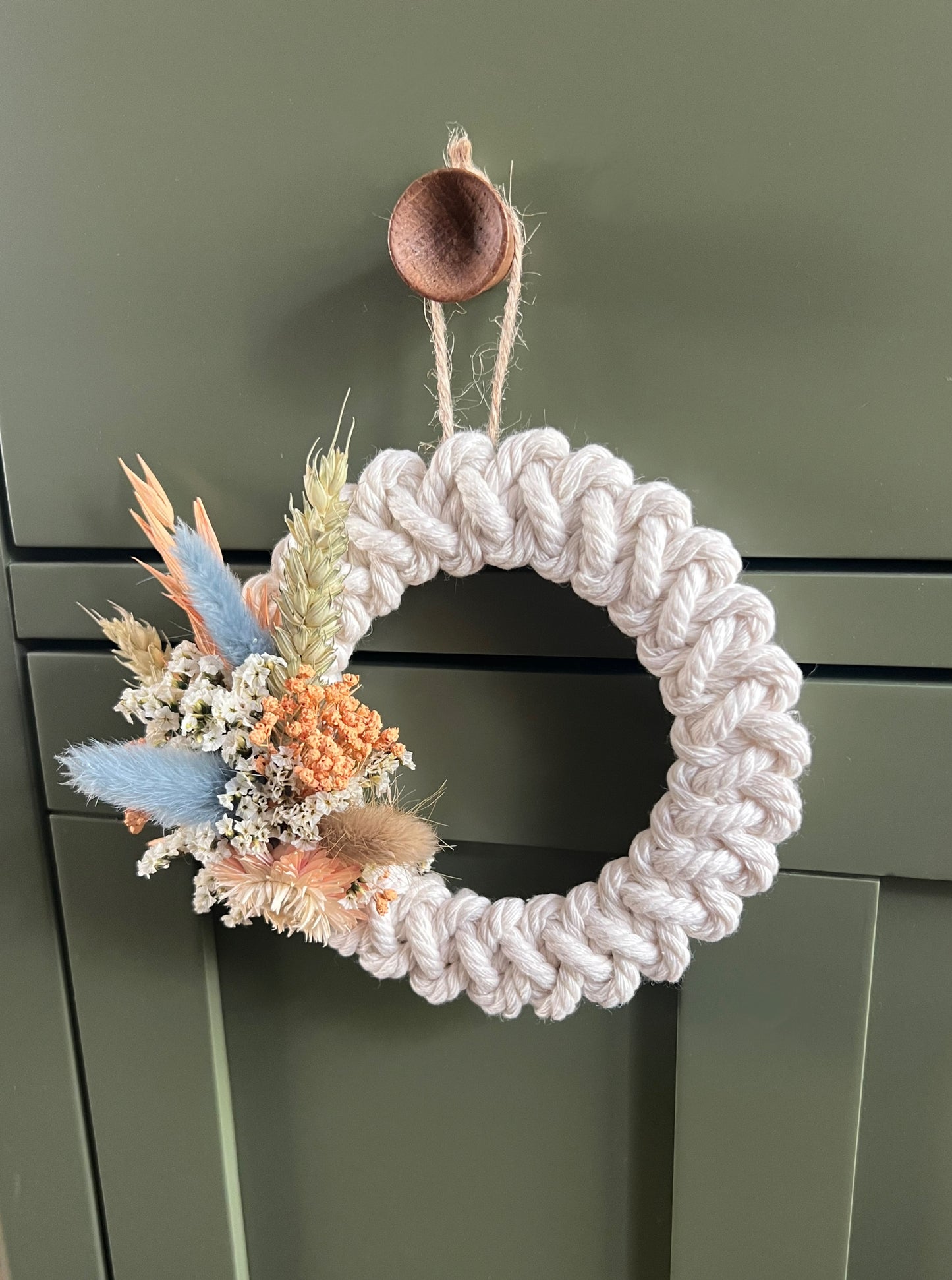 Mini Dried Flower Macrame Wreath - 12cm