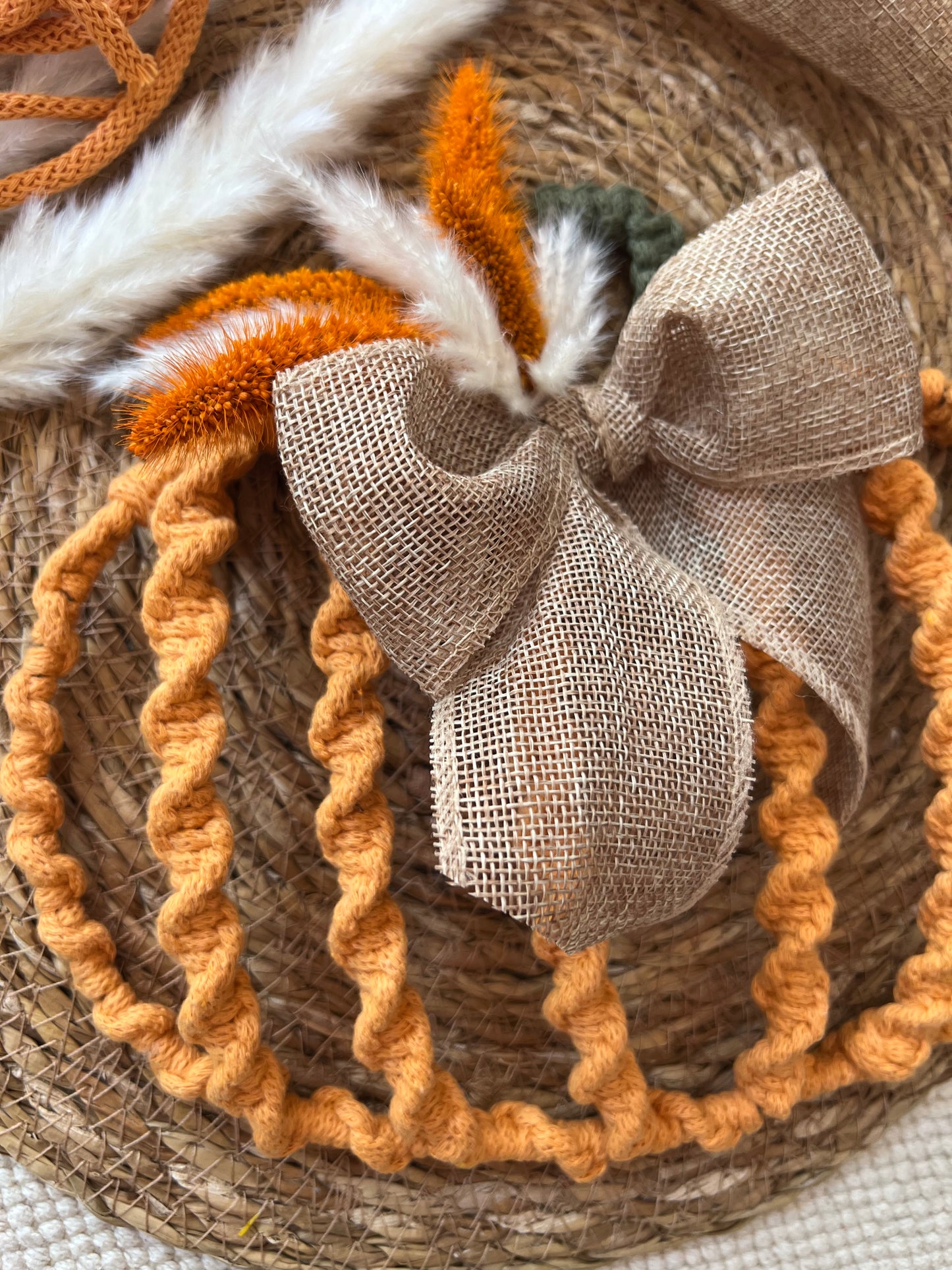 Dried Flower Macrame Pumpkin