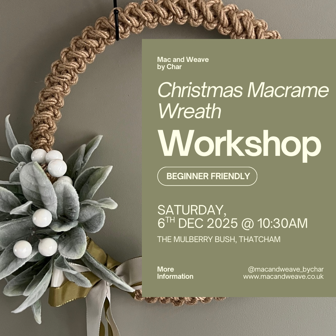 Macrame Christmas Wreath Workshop - 6th December - Thatcham - The Mulberry Bush