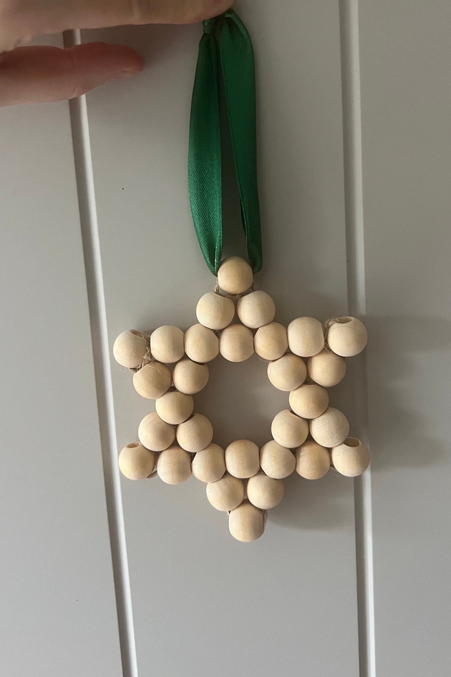 Wooden Star | Decoration | Beaded Star | Natural Ornament | Boho | Neutral