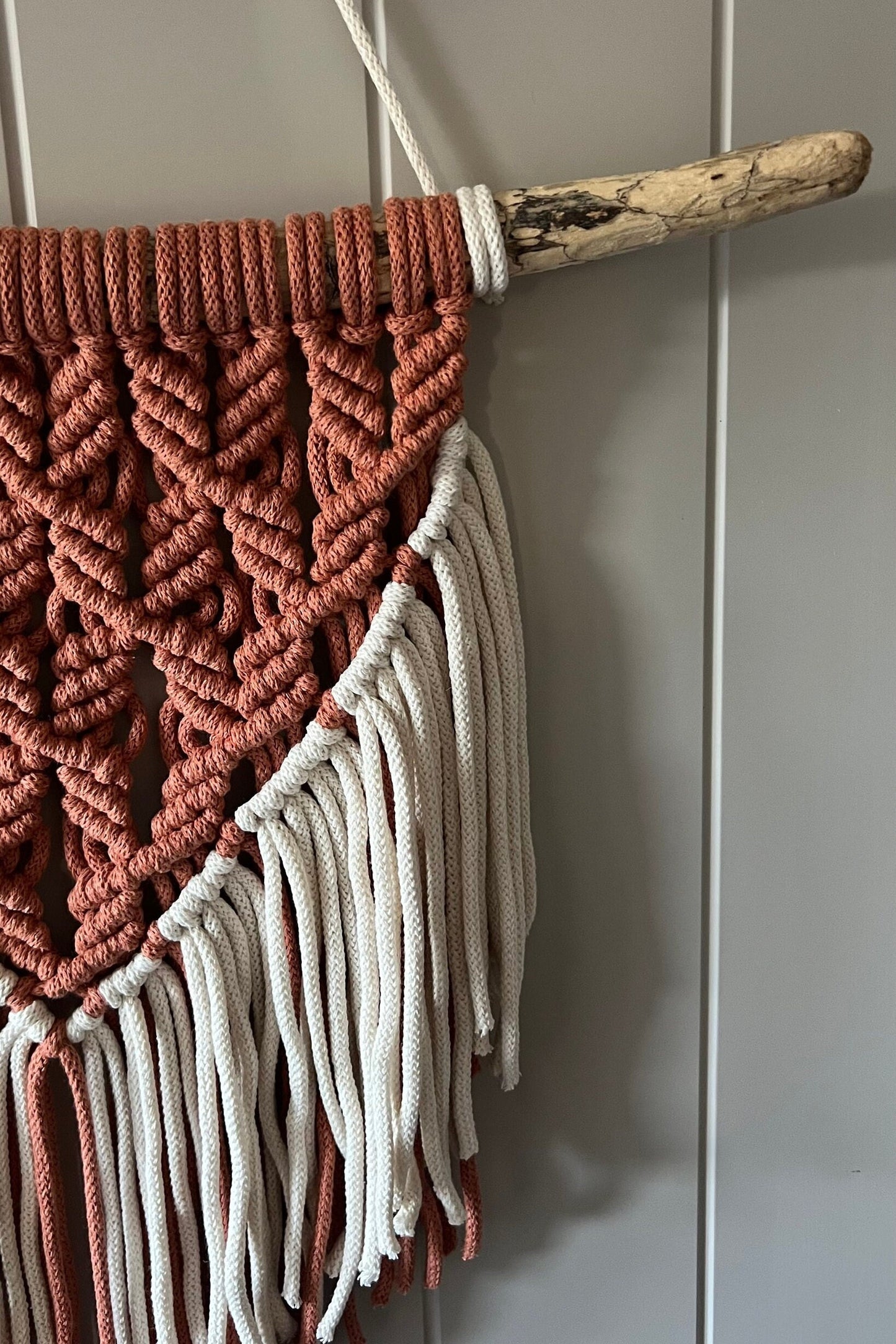 Macrame Wall Hanging | Handmade | 100% Recycled Cotton | Drift Wood | Natural Decor | Eco Friendly | Wall Art