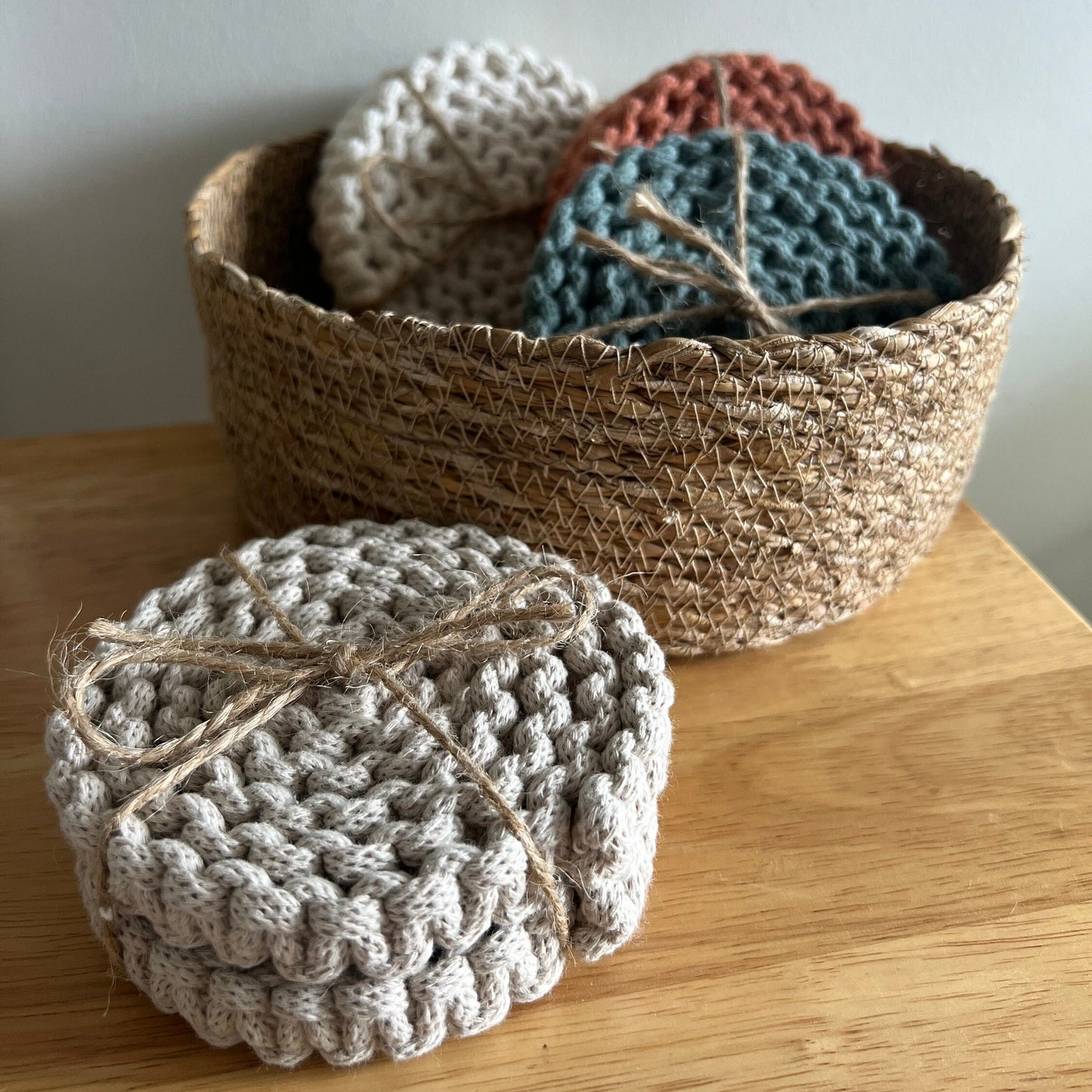 Coasters | Set of 2 or 4 Macrame Drinks Coasters | Handmade | Natural | Eco | Farmhouse | Home Decor | Housewarming Gift