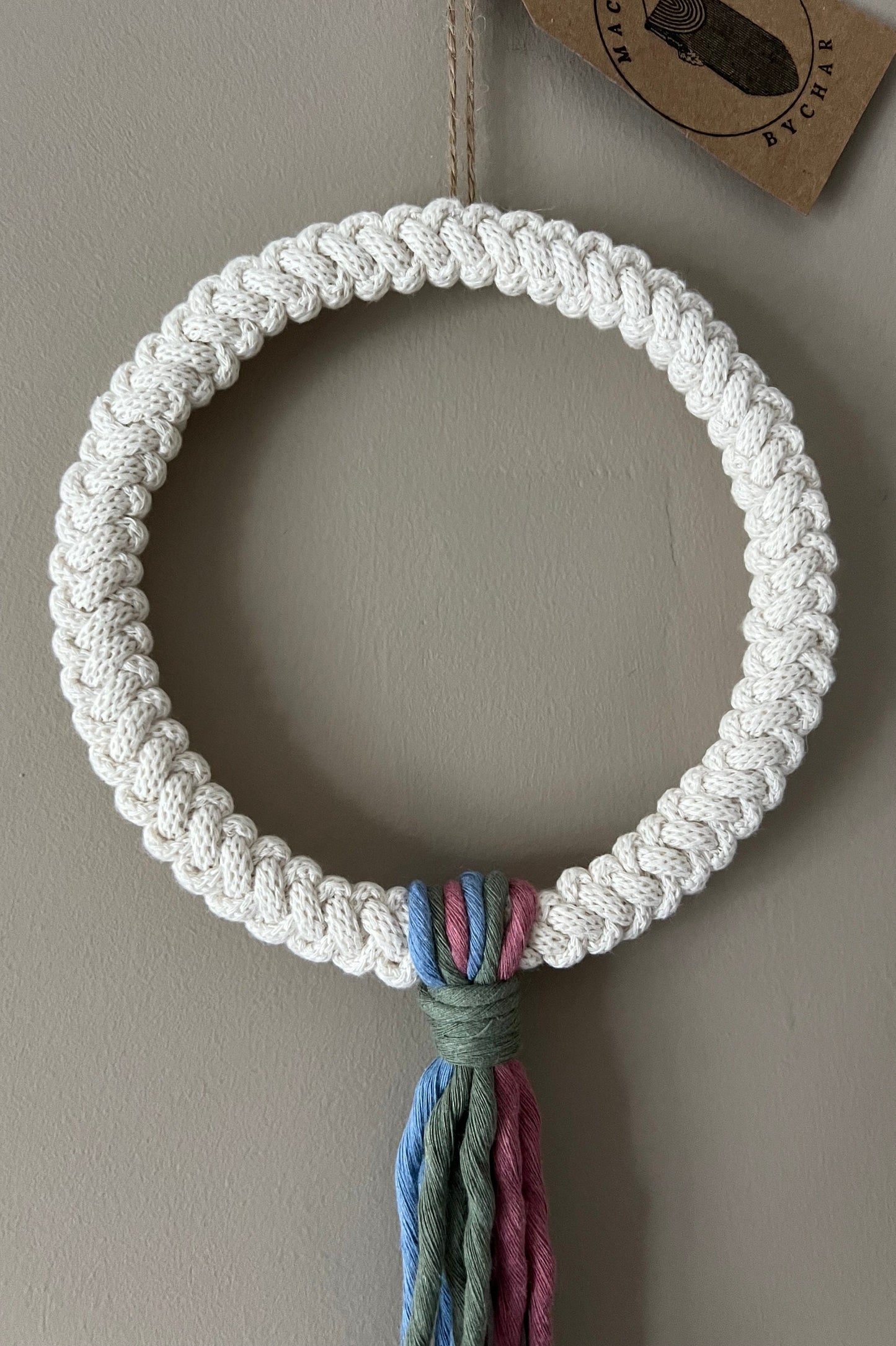 Macrame Wreath | Handmade | Cotton | Wood | Kids Room | Natural Decor | 15cm | Indoor Wreath