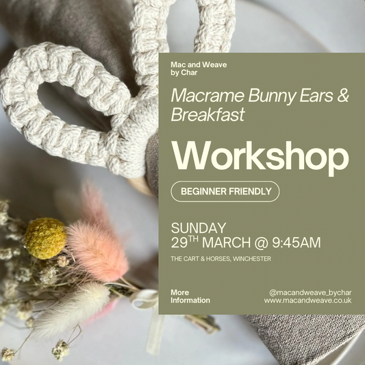 Macrame Bunny Ear Napkin Ring | Egg Holder Workshop & Breakfast - 29th March 2026 - Winchester - The Cart & Horses