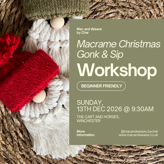 Macrame Christmas Tree Gonk Workshop & Festive Tipple - 13th December 2026 - Winchester - The Cart & Horses