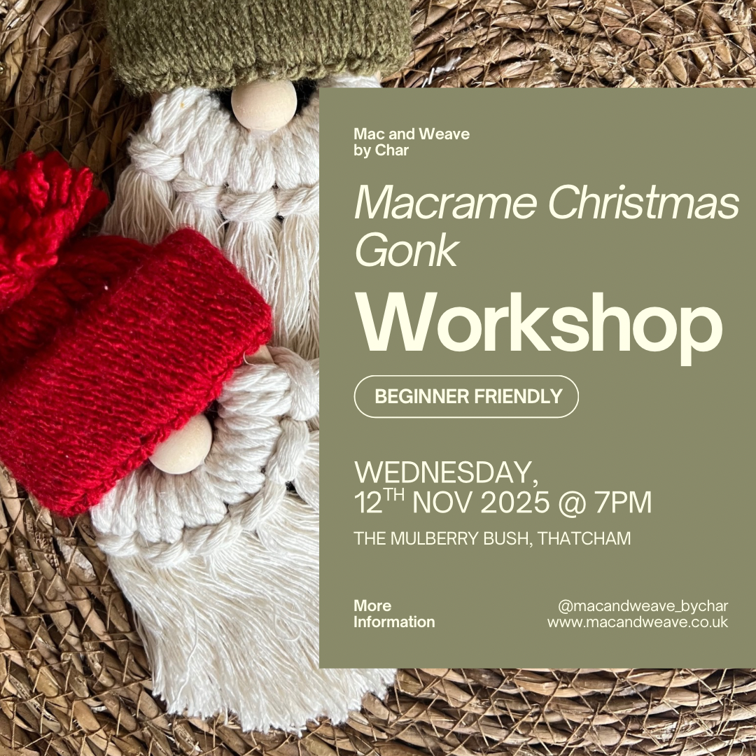 Macrame Christmas Tree Gonk Workshop - 12th November 2025 - Thatcham - The Mulberry Bush