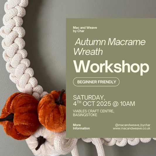 Autumn Macrame Wreath Workshop - 4th October 2025 - Basingstoke - Viables Craft Centre