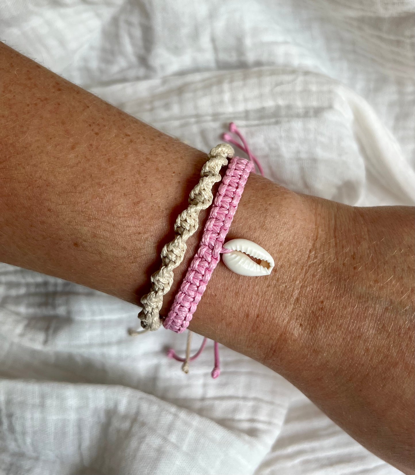 Handmade Macrame Square Knot Surf Charm Bracelet