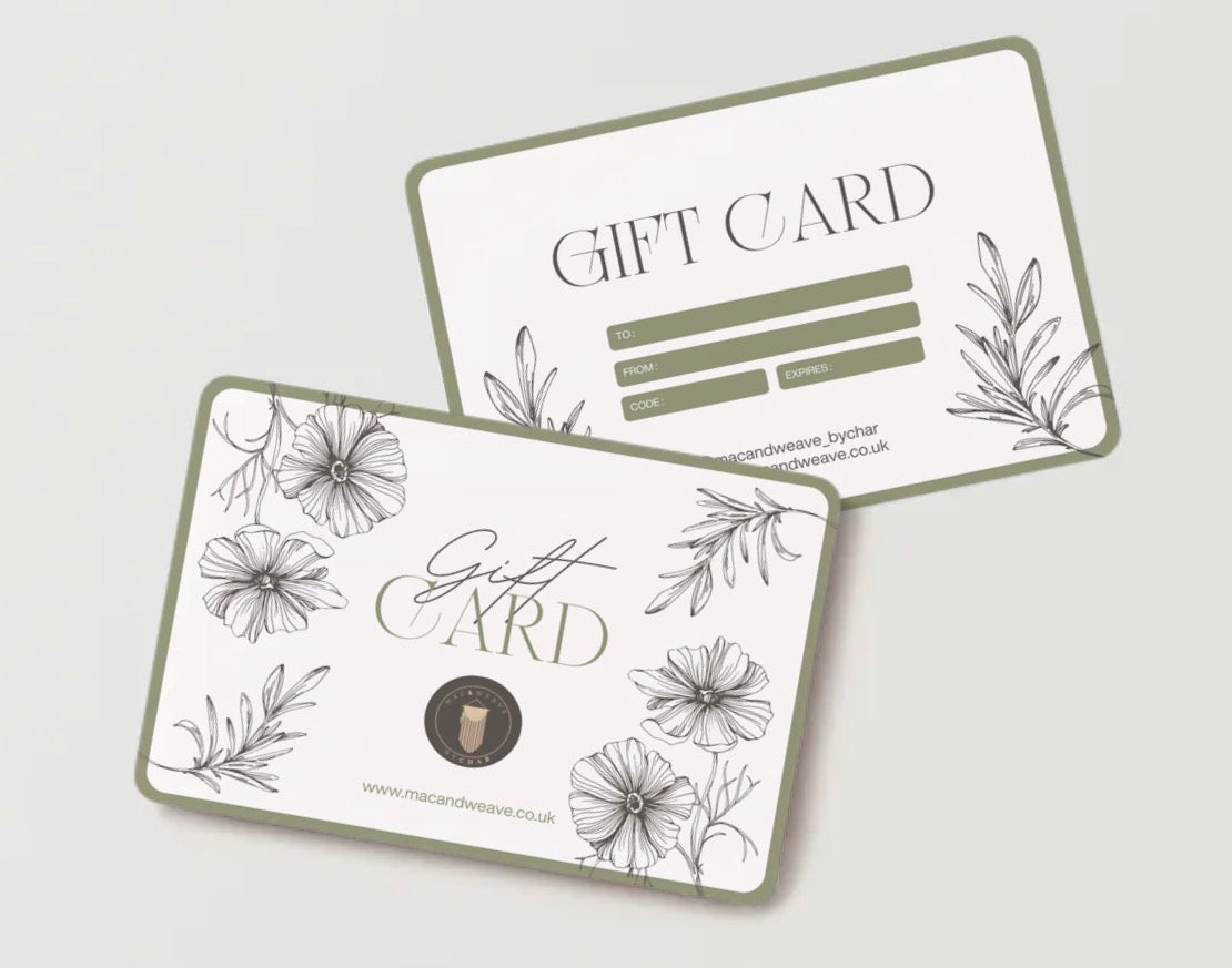 Physical Mac and Weave Gift Card
