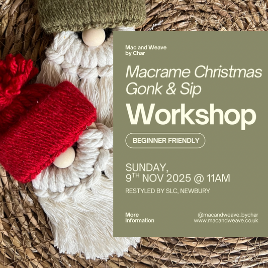Macrame Christmas Tree Gonk Workshop & Fizz - 9th November 2025 - Newbury - Restyled By SLC